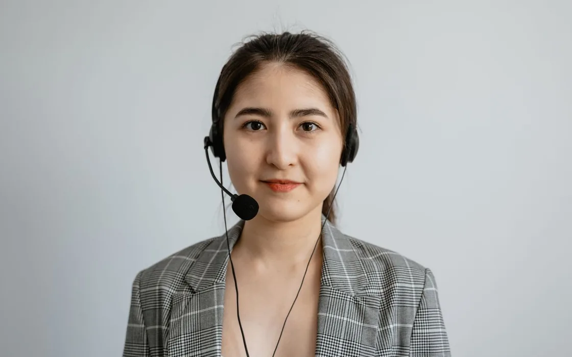 Support specialist wearing a headset, ready to help with setup